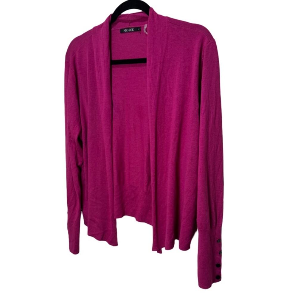 NWT Nic+Zoe Book Club Open Cardigan - Hot Plum XL - Picture 3 of 6
